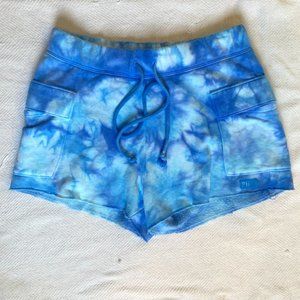 VICTORIA'S SECRET PINK Blue Tie Dye Fleece Pull On Tie Shorts - Size XS